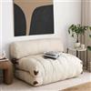Dmora - Divano Letto 2 posti Dysnomia, Sofà trasformabile, Divanetto per Ospiti, Poltrona Letto, 120x75 h79 cm, Crema