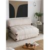 Dmora - Divano Letto 2 posti Dysnomia, Sofà trasformabile, Divanetto per Ospiti, Poltrona Letto, 120x75 h79 cm, Bianco