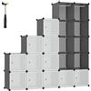 SONGMICS Armadio a Cubi, Guardaroba Componibile di Grandi Dimensioni ad Incastro, con Ante e Barre Appendiabiti, Scomparti di 35 x 35 x 35 cm, per Camera da Letto, Grigio Tortora LPC301G01