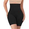 YARRCO Shapewear Guaina Contenitiva Donna Pancia Piatta Guaina Modellante Snellente Pantaloncini Mutande Contenitive Intimo Modellante Slip Contenitivo Vita Alta Senza Cuciture Body Shaper (Nero-Smooth,L)