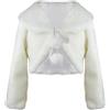 Goolecrimp Ragazze Pelliccia Sintetica Carino Colore Solido Abito Mantello Ragazze a Maniche Lunghe Inverno Peloso Caldo Mantello Sciolto Moda Casual Performance Abito Mantello (Bianco,7-9 Anni)