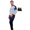 Lotto Pigiama Uomo Cotone Lungo + Boxer Omaggio, Leggero, Estivo, Anche Taglie Forti (1096 Grigio + 1 Boxer, XL)