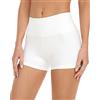 ATHVOTAR Pantaloncini in spandex a vita alta per le donne, pantaloncini da motociclista di yoga di allenamento del bottino, 1 confezione da 3 pollici bianco, S