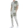 DAY8 Uomo Sport Abbigliamento Tute da Ginnastica Uomo Sportive Complete Tuta Estiva Uomo 2 Pezzi Completa Elegante Taglie Forti Manica Corta T-Shirt Pantaloni (Beige, L)