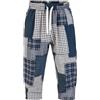 Sungerdasa Pantaloncini da yoga harem da uomo in cotone Capri 3/4 pantaloni patchwork casual pantaloncini da spiaggia con coulisse pantaloni corti marrone, A - Blu, XX-Large