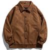 Youllyuu Oversize Bomber Jacket Uomo Turn Down Collar Cappotto Baggy Harajuku Streetwear Vintage Capispalla Top, Auburn, XL