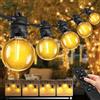 Bowfar Catena Luminosa Esterno, 10M 17 + 2 G40 Luci da Esterno Giardino con Telecomando e Dimmerabile, Impermeabile IP68 Catena Luci Esterno per Balcone, Terrazza, Feste, Festival, Matrimoni