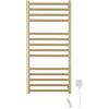 SWHC Scaldasalviette Elettrico 162 W Oro Radiatore Scaldasalviette 110 x 52 x 12 cm Termoarredo Elettrico da Bagno Acciaio Inossidabile Asciugabiancheria da Parete Stendino Elettrico