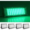 MODOAO Luci di inondazione per esterni, confezione da 4 pezzi, 50 W, 4800 lm, LED verdi, impermeabili IP66, per cortile, giardino, garage, prato, corte