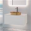 neoro n60 mobile La: 100 cm con 1 scomparto estraibile, lavabo oro spazzolato,, BN0737BG+BN0756WM, n60 [Mobili da Bagno > Mobili con Lavabo Integrato]
