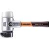 Halder Simplex 3127.262 - Martello in gomma con supporto in plastica e manico in legno extra corto di alta qualità | D = 60 mm