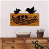 Wallity Elegante accessorio decorativo da parete in legno, noce e nero, 58 x 40 x 3 cm, 100% legno (3 cm) e metallo (1,5 mm), design unico per arredamento elegante della casa