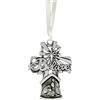 Needzo Believe Presepe Croce Antico Albero di Natale Decorazione Regalo Argento Unico Mangiatoia Sacra Famiglia Scena Da Appendere Decor, 7 Pollici