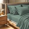 Nuit Des Rêves Premium Ranforce - Lenzuolo con angoli per letto matrimoniale, 140 x 190 + 30 cm, 100% cotone, 145 fili, lavabile in lavatrice a 30 °C, colore verde elegante per camere da letto accoglienti