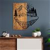 Wallity Elegante accessorio decorativo da parete in legno, 54 x 57 cm, 100% vero legno (3 cm) e metallo (1,5 mm), finitura unica noce e nera, perfetto per la decorazione della casa