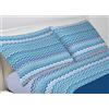 BIANCHERIAWEB SONNI CALDI E PROFONDI CON BIANCHERIAWEB Coppia Federe Cuscino Letto 50x80 cm In 100% Cotone Fantasia Rigata Zig Zag Disegno Baia Con Bottoni Laterali