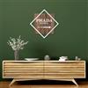 Wallity Elegante accessorio decorativo da parete in legno, 54 x 54 cm, noce e argento, 50% legno (3 cm) e 50% metallo (1,5 mm), design unico