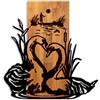 Wallity Elegante accessorio decorativo da parete in legno, noce e nero, 57 x 58 x 3 cm, 50% legno (3 cm) e 50% metallo (1,5 cm), design unico per interni eleganti