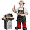 GILDE Clown Chefgriller in resina, regalo per barbecue, statuetta decorativa e pezzo da collezione, multicolore, altezza 15 cm, larghezza 13 cm, profondità 7 cm