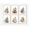 Joocrise Stampe artistiche con animali del bosco, 20 x 25 cm, senza cornice