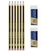 Staedtler Noris 120 HB - Matita in graffite - Set da 6 matite + 2 Gomme da cancellare Mars plastic 526 50