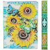 YHH Taccuino A5 Righe Copertina Rigida, Diario di Viaggio Vintage Pelle PU, Goffrata, Fatto a Mano, 200 Pagine, Quaderno Appunti Journal Notebook Regalo Compleanno Donna Uomo, Girasole 3D Colore