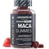 Novomins Radice di Maca 2000 mg | 60 Gommose | Maca Nera con L-Arginina | Novomins | Alternativa a Polvere e alle Capsule di Radice di Maca | con Vitamina B12 e B6 | Prodotta al 100% con Maca Peruviana