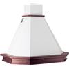 K Design Cappa Cucina Rustica Aspirante Filtrante 500 m³/h 90 cm Made in Italy ● Sonia Bianca Camino Estensibile Cornice Legno Grezzo ● Filtri Antigrasso Alluminio Illuminazione LED 3 Velocità Esercizio