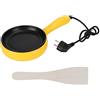 Ejoyous Piccola Padella Elettrica, Mini Padella da 350 W con Rivestimento Antiaderente per Pancake, Padella per Uova con Spatola in Legno, Pentola Elettrica