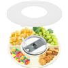 Auptiz Piatto da spuntino con coperchio, Vassoio per snack compatibile con Stanley Cup 40 oz, Vassoio per snack ad anello in silicone con 4 scomparti, vassoio riutilizzabile senza tazze - Beige
