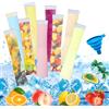 CHENYU 150 Pezzi Sacchetti per Ghiaccioli Con Imbutosenza Bpa Bustine per Ghiaccioli Adatto per Feste di Gelato Alla Frutta Frullato Yogurt Fai da Te (28x5.5cm)
