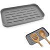 SwirlColor Porta Mestoli da Cucina, Funzionale Silicone Porta Utensili Splash Poggia Cucchiaio per Piano Cottura, Piano da Pranzo, Tavolo (Grigio)
