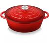 Velaze Casseruola in ghisa a induzione, 30 cm Casseruola in ghisa smaltata con coperchio, braciere buon sigillamento, pentola per zuppa in ghisa, rivestimento antiaderente, diametro di 30 cm, 5 l