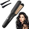 KUWUNG Piastra onde per capelli, ceramica piastra frisè per capelli con 4 temperatura regolabili, piastra capelli per ricci e lisciatura, ferro capelli, per acconciature soffici e voluminose