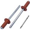 SKIR'CO (100 pz) Rivetti ciechi verniciati 4,0 x 10 mm, Rivetti Pop in alluminio, punta per trapano inclusa (rame marrone RAL 8004)