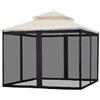 MMissll Zanzariera per gazebo all'aperto, 4 pezzi laterali, rete per mosche con ganci, chiusura lampo, universale, copertura per zanzariera, per gazebo da 3 m x 3 m (solo zanzariera)