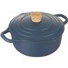 KASANOVA Casseruola Antiaderente vari colori Pot Art con Coperchio Innovativo, casseruola induzione, Ottimale per Stufati e Cotture Lente (Blu, 24 Cm)