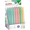 Alpino - Espositore da 24 penne Soft Touch Pastel | Colori tenui | Punta da 1 mm | Inchiostro blu di alta qualità e asciugatura rapida | Design di base e funzionale per l'uso quotidiano