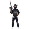 Funidelia | Costume da SWAT per bambino Poliziotto, Agente di polizia, FBI - Costume per bambini e accessori per Feste, Carnevale e Halloween - Taglia 5-6 anni - Nero