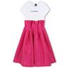 Karl Lagerfeld per ragazza. [Z30460] Abito da cerimonia rosa e bianco, Casual, Poliestere, Manica corta, moda per bambini