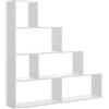 DEKIT GRUPO RIMOBEL LIQUIDATODO - Scaffale a scala a 4 vani moderno ed economico, 145 cm, in bianco lucido, 145 x 145 x 29 cm (altezza x lunghezza x profondità).