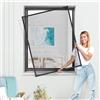Jalousiescout Zanzariera Finestra Regolabile, Zanzariera per Finestra SlimLine Mini con Cornice in Alluminio senza Perforazioni, Protezione contro le Zanzare, Universale, 40 x 40 cm, Antracite