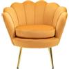 DecHome - Poltrona relax, Poltrona salotto, Vintage, Velluto, 75x63x73 cm, Giallo