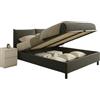 Web Convenienza Letto Matrimoniale con Contenitore - Rete Letto 160x195 cm - Made in Italy - Struttura in Fibra di Legno - Testata Imbottita con Giroletto Coordinato - in Vari Colori (rete e box - Velluto Grafite)