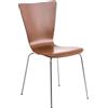 CLP Sedia impilabile Aaron I Sedia da conferenza dalla forma ergonomica con seduta in legno I Sedia visitatore salvaspazio, Colore:marrone
