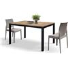 PAZZO DESIGN Tavolo Allungabile Michelle, Tavolo Soggiorno, Tavolo Cucina, Tavolo Studio, Piano Nobilitato Melaminico, Gambe Metallo Nere, Made in Italy, Rovere Rustico, 120x80x75 cm - id_2092