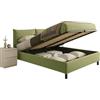 Web Convenienza Letto Matrimoniale con Contenitore - Rete Letto 160x195 cm - Made in Italy - Struttura in Fibra di Legno - Testata Imbottita con Giroletto Coordinato - in Vari Colori (rete e box - Velluto Pistacchio)