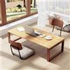sogesfurniture Tavolino da caffè in bambù con gambe pieghevoli, tavolino da caffè pieghevole, per soggiorno, Tatami, tavolino da letto per lettura o colazione, 80 x 50 x 31 cm