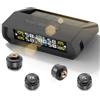 Liwogi TPMS Sistema di Controllo Monitoraggio con 4 Sensori Esterni Pressione Gomme Auto con Allarme, 73Psi/99Psi, 5bar per Camper