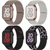 Fullmosa 4 Pezzi Nylon Cinturino Compatibile con Apple Watch 46mm 44mm 45mm 42mm 49mm Uomo e Donna, Elastico Cinturini Sportivo di Ricambio per Apple Watch Serie 10 9 8 7 6 5 4 3 SE Ultra